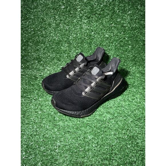 Adidas Ultraboost 21 Women's Size 5 Running Shoes Triple Black - Picture 3 of 8